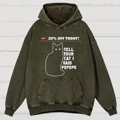 Tell Your Cat Vintage Distressed Hoodie