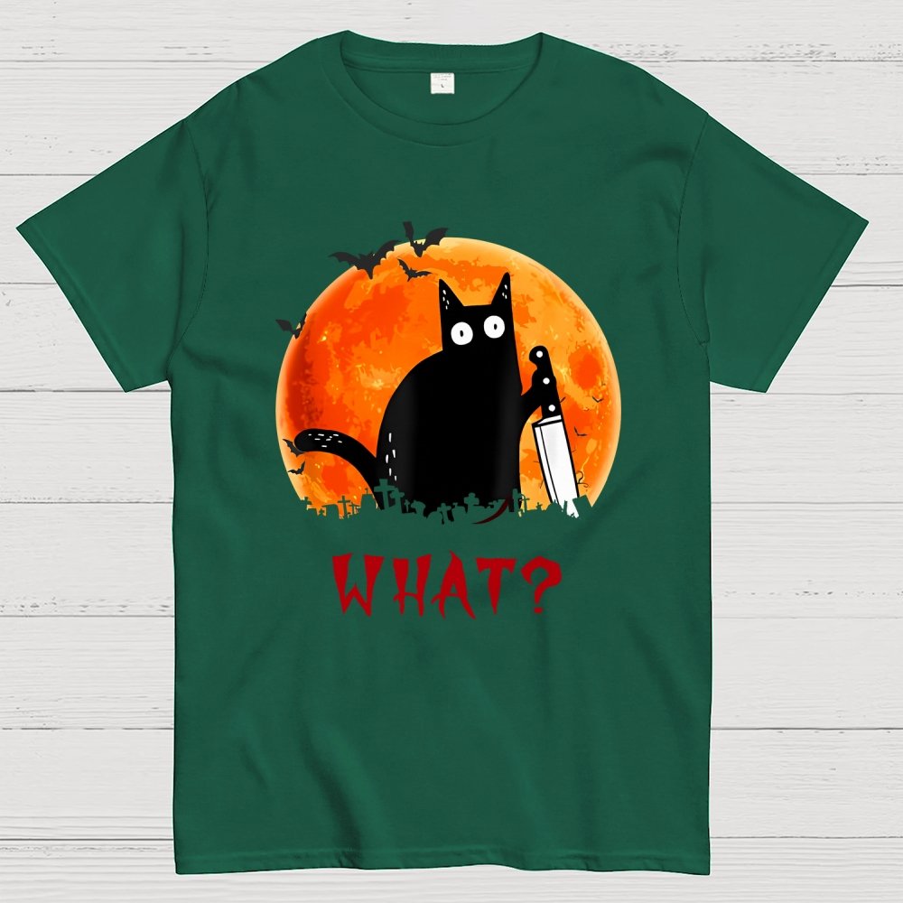 Cat What Funny Halloween Unisex Geek T-Shirt