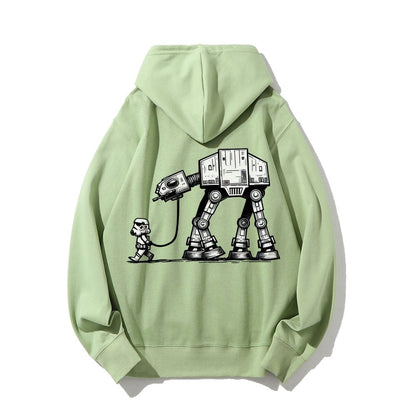 Galactic Robot Dog - Planetary Skirmishes Printed Back Unisex Cotton Hoodie