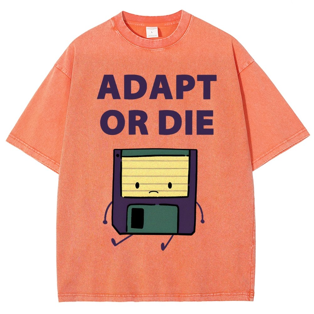 Adapt or Die Floppy Disk Vintage Distressed T-shirt