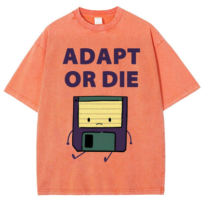 Adapt or Die Floppy Disk Vintage Distressed T-shirt
