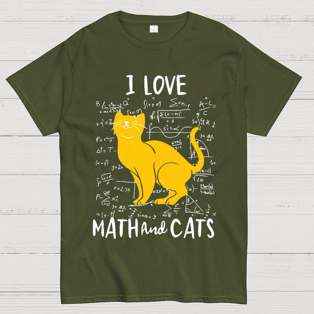 I Love Math And Cats Unisex Geek T-Shirt