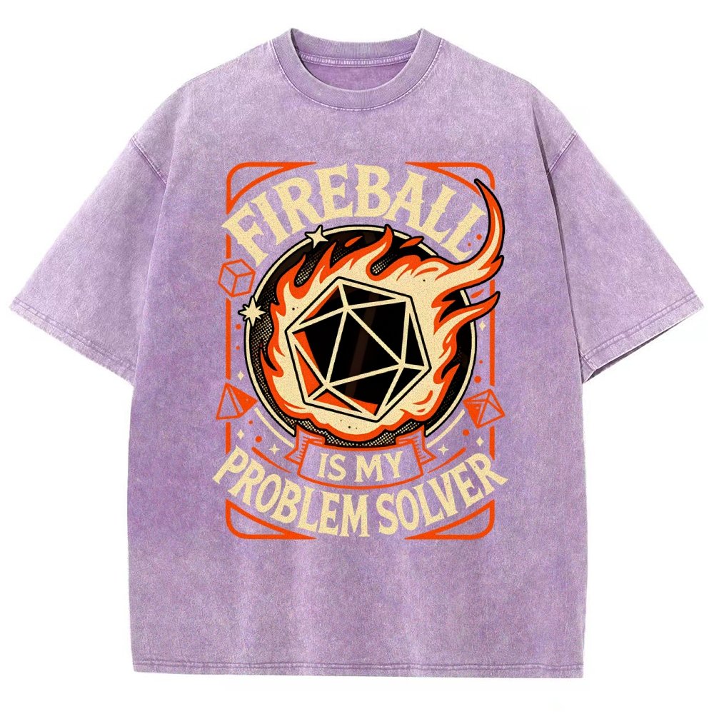 Fireball Is My Problem Solver Vintage Distressed T-shirt