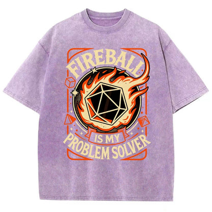 Fireball Is My Problem Solver Vintage Distressed T-shirt