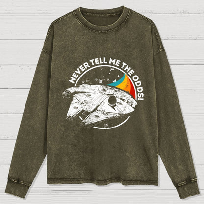 Never Tell Me the Retro Odds Washed Long Sleeve Tee