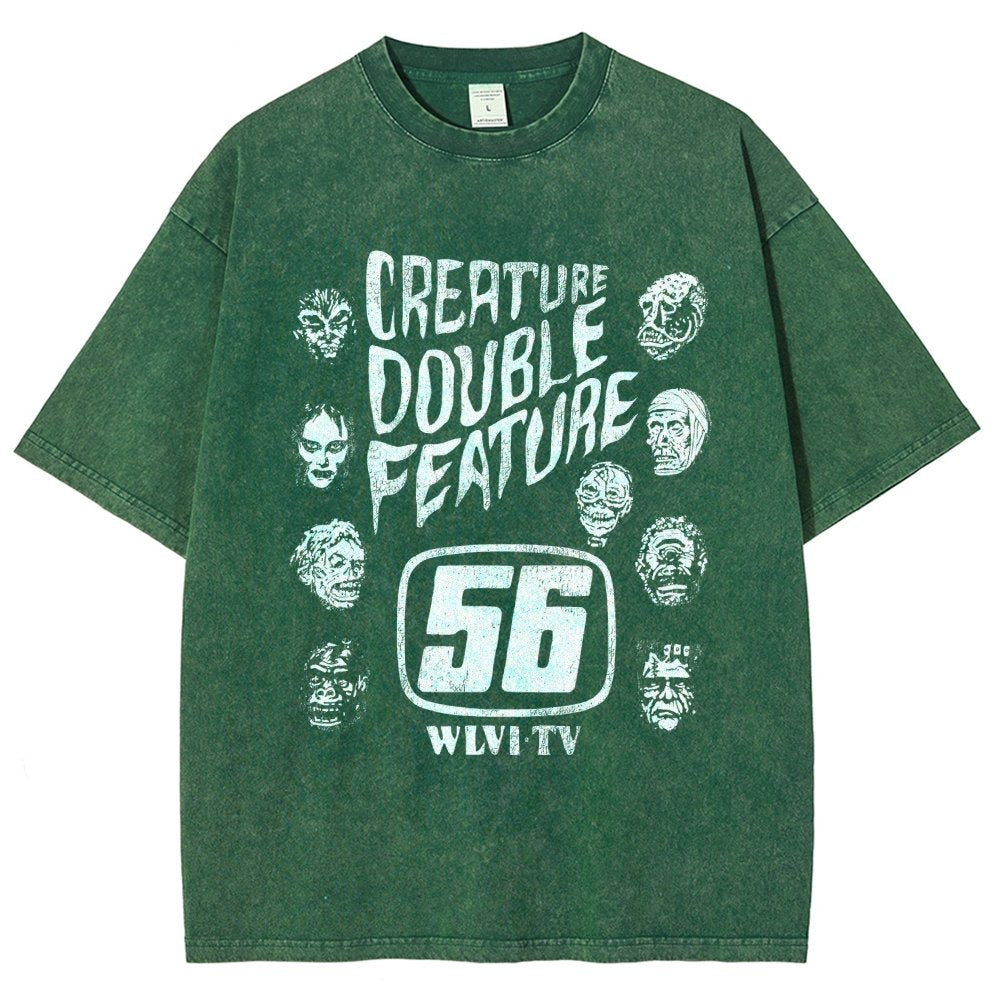 Creature Double Feature Classic Monsters Vintage Distressed T-shirt