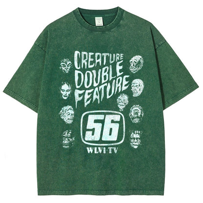Creature Double Feature Classic Monsters Vintage Distressed T-shirt