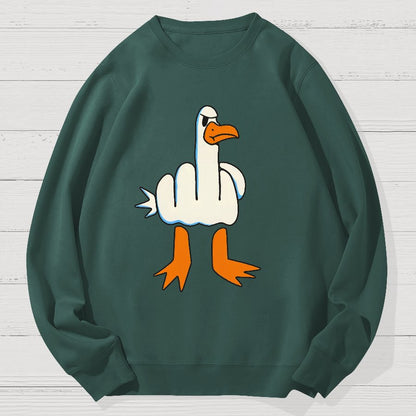 Rude Seagull Design Funny Geek Cotton Sweatshirt