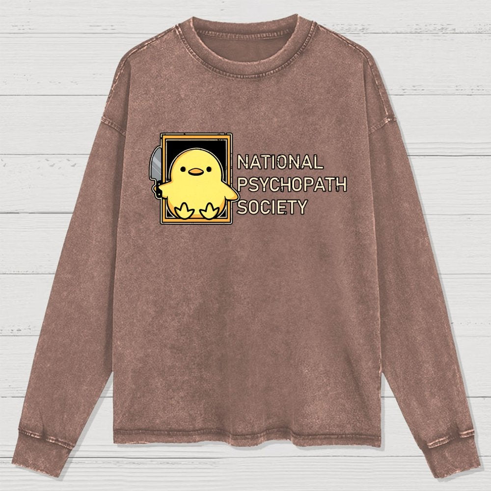 National Psychopath Sociaty Washed Long Sleeve Tee