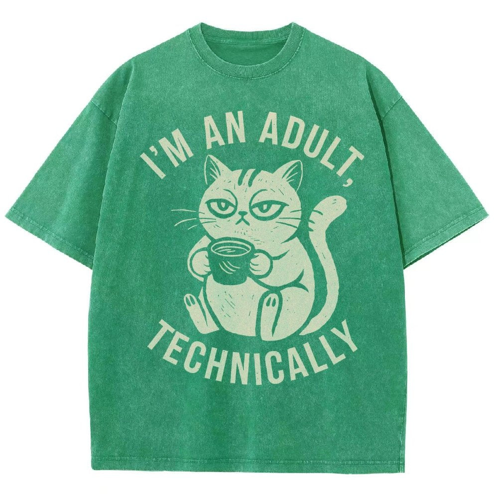 I'm an adult technically Vintage Distressed T-shirt