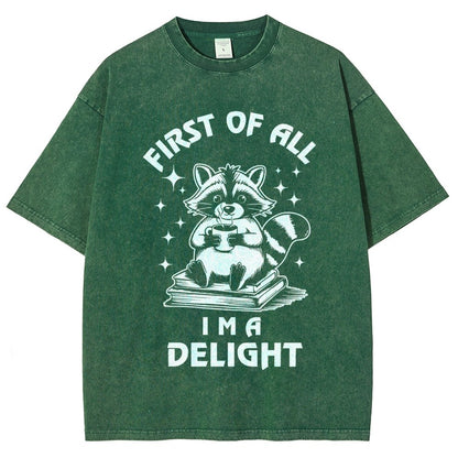 First Of All I'm A Delight Vintage Distressed T-shirt
