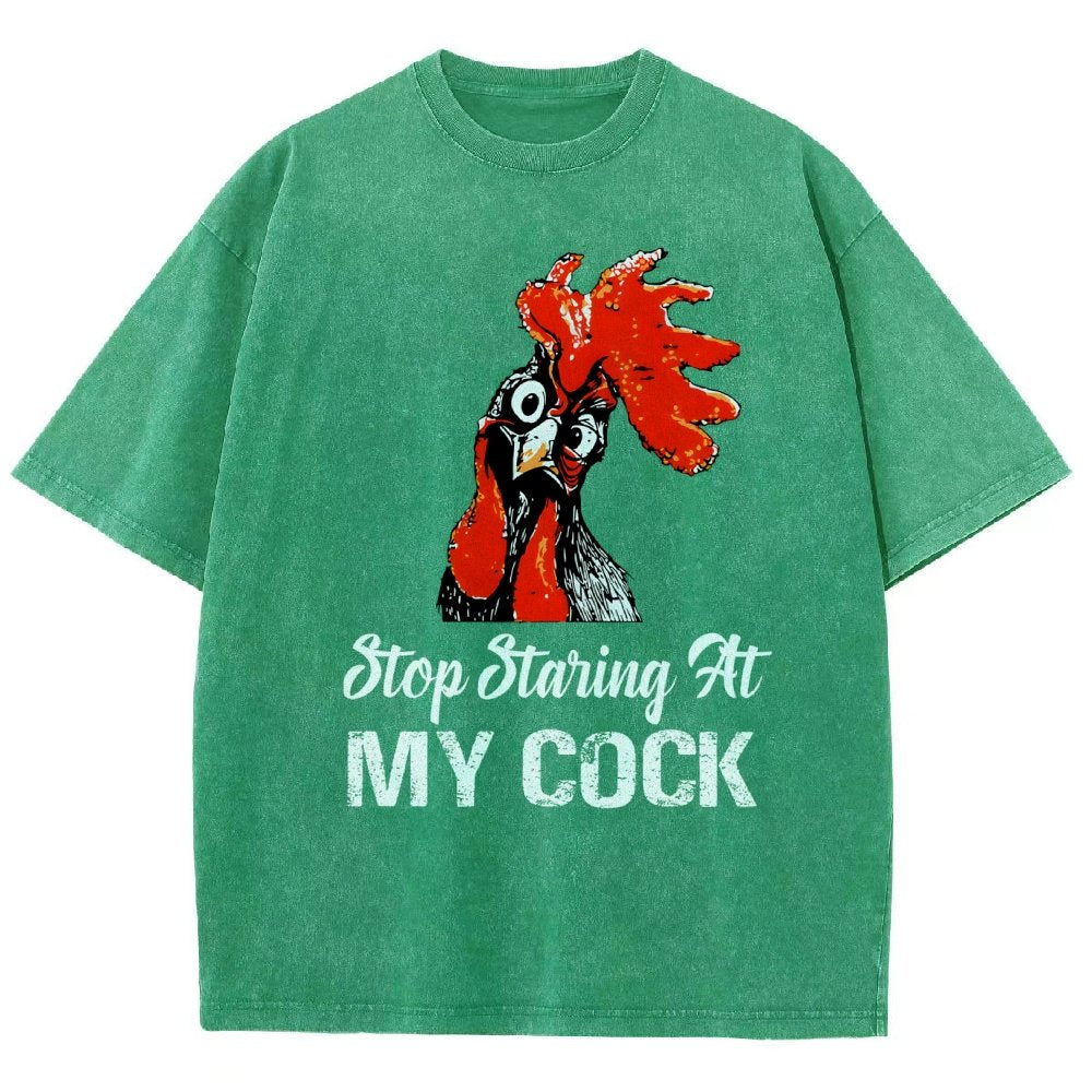 Stop Staring at My Cock Vintage Distressed T-shirt