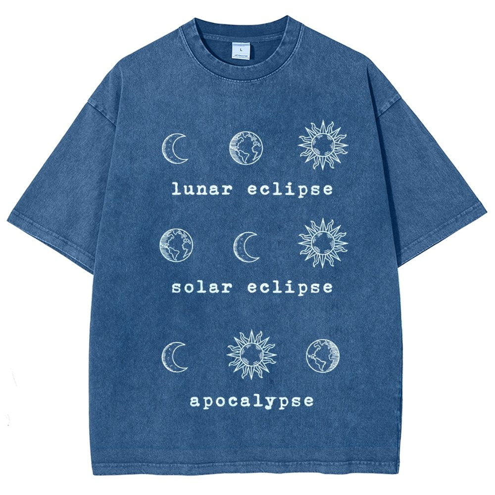 Lunar Eclipse Solar Eclipse Apocalypse Vintage Distressed T-shirt