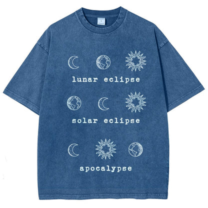 Lunar Eclipse Solar Eclipse Apocalypse Vintage Distressed T-shirt