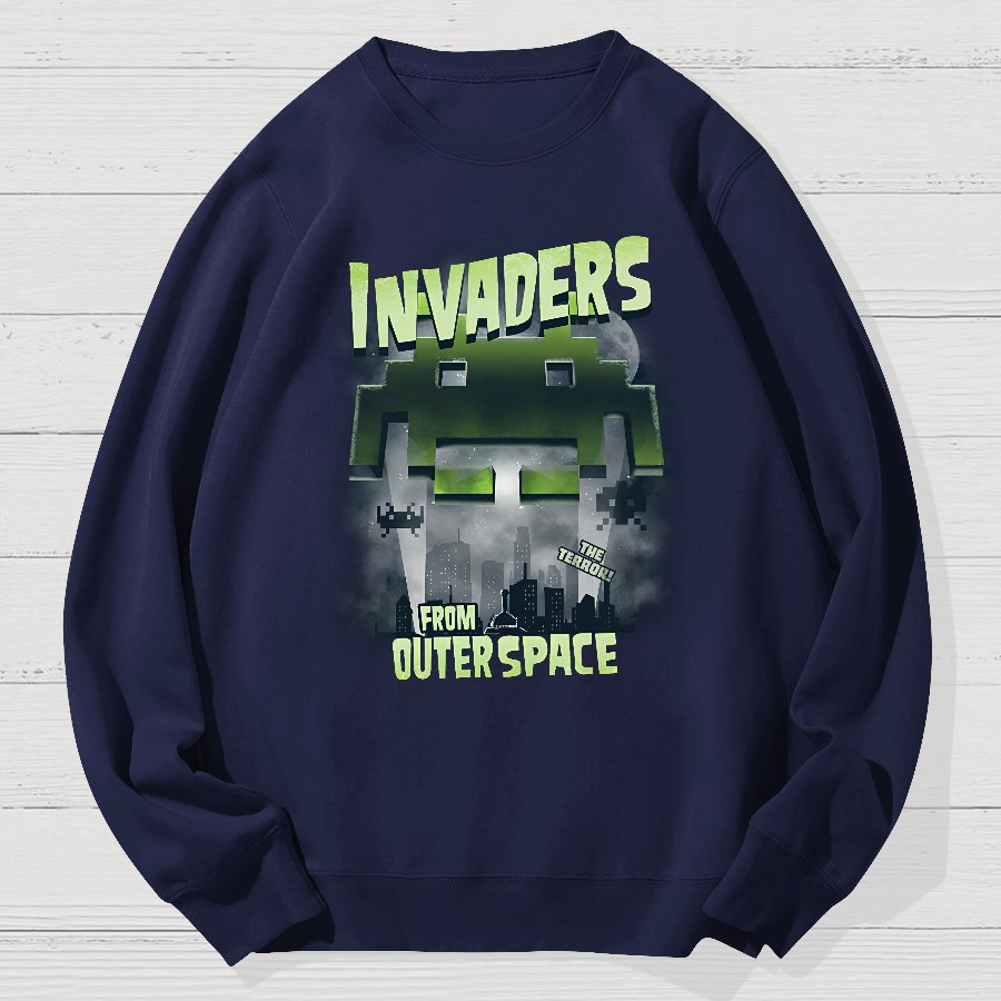 Invaders From Outer Space Geek Cotton Sweatshirt
