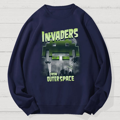 Invaders From Outer Space Geek Cotton Sweatshirt