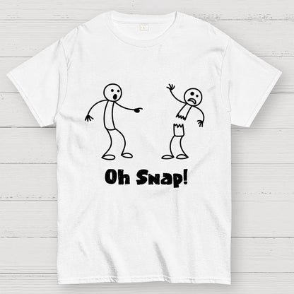 Oh Snap Funny Stick Figure Slogan Saying Geek T-Shirt