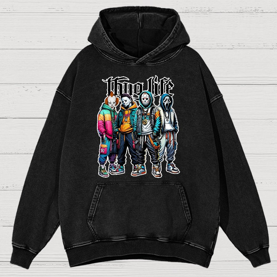 Horror Character Halloween Vintage Distressed Hoodie