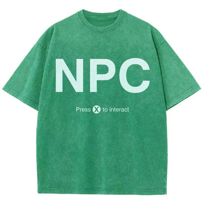 NPC Press X to Interact Vintage Distressed T-shirt
