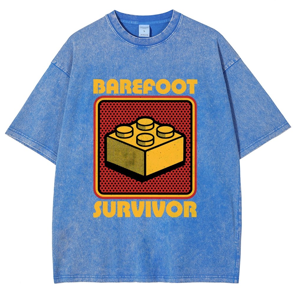 Foot Brick Survivor Vintage Distressed T-shirt