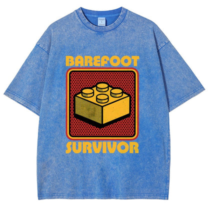 Foot Brick Survivor Vintage Distressed T-shirt