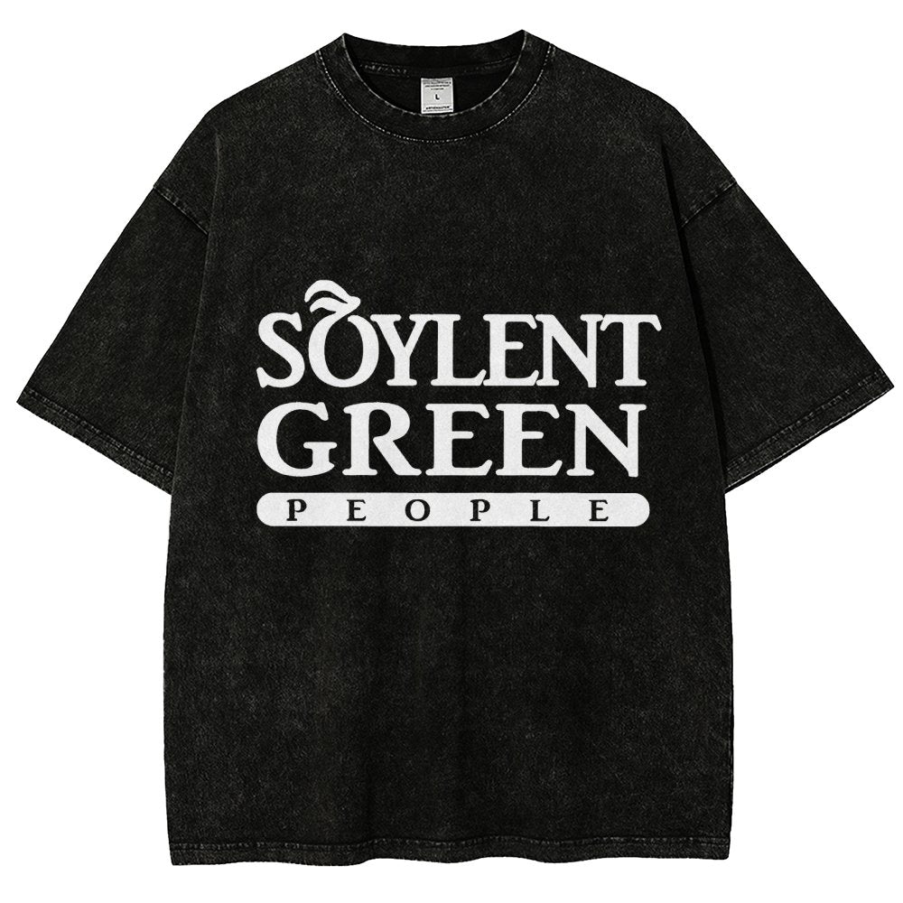 Mystery Green People Vintage Distressed T-shirt