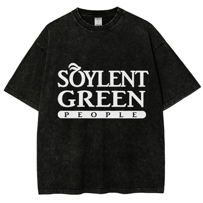 Mystery Green People Vintage Distressed T-shirt