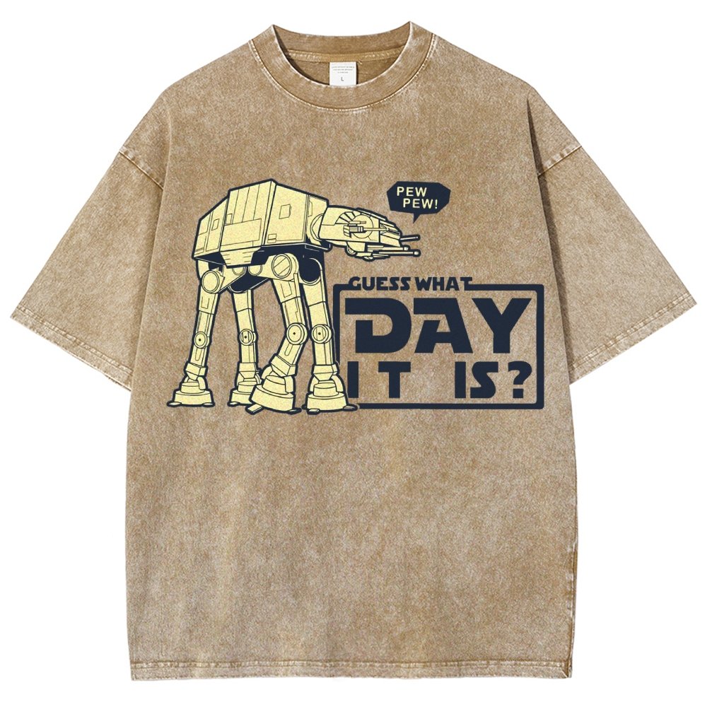 Pew Pew！Guess What Day It Is？ Vintage Distressed T-shirt