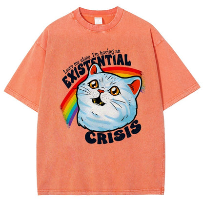 Existential Crisis Cat Vintage Distressed T-shirt