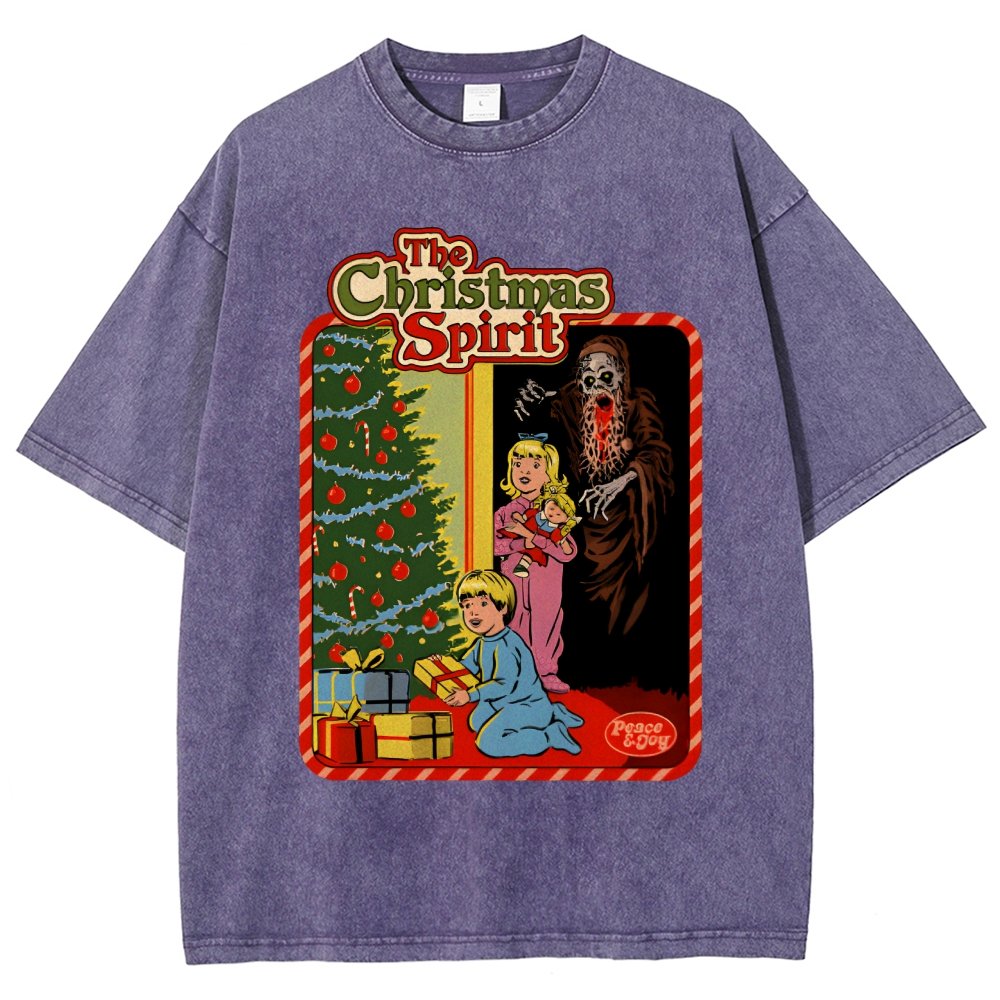 The Christmas Spirit Vintage Distressed T-shirt
