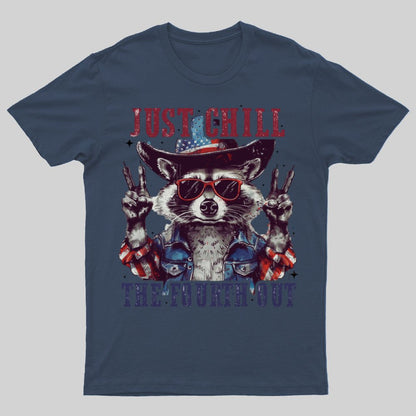 Raccoon Just chill the fourth out Independence Day 1776 Unisex T-Shirt