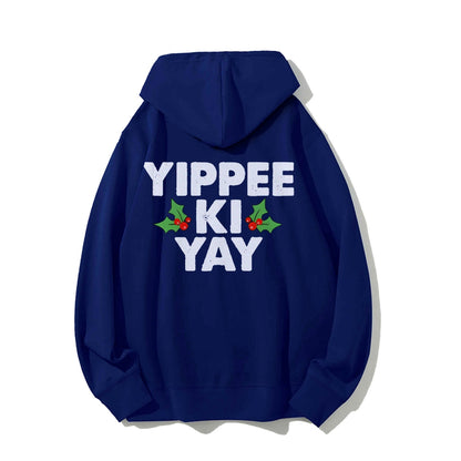 Yippee-Ki-Yay Printed Back Unisex Cotton Hoodie