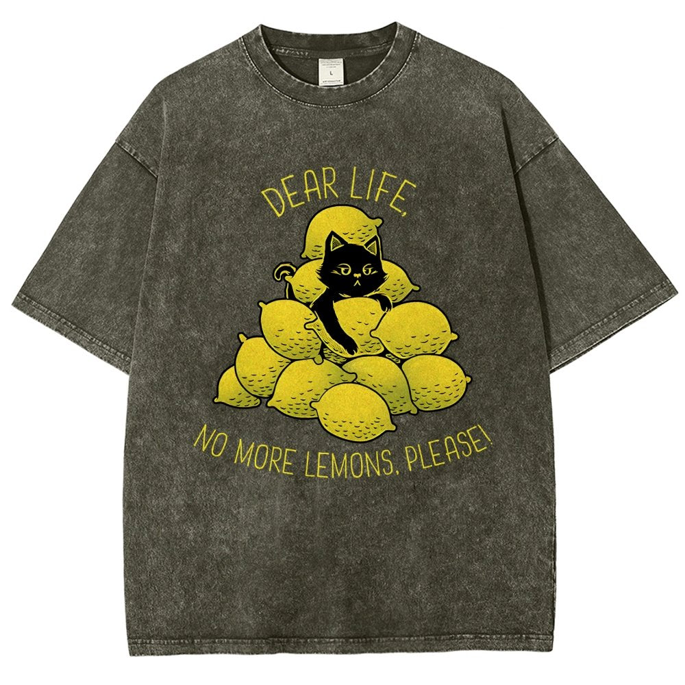 If Life Give You Lemons Black Cat Vintage Distressed T-shirt