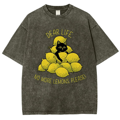 If Life Give You Lemons Black Cat Vintage Distressed T-shirt
