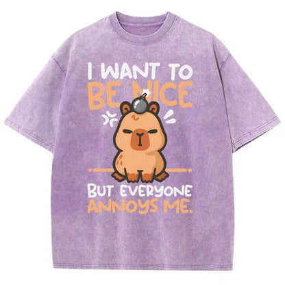 Capy Wants To Be Nice Vintage Distressed T-shirt