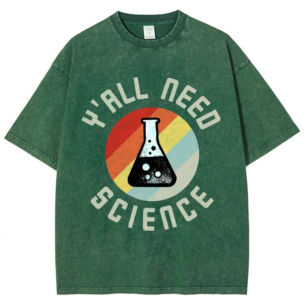 Y'all Need Science Chemistry Biology Physics Vintage Distressed T-shirt