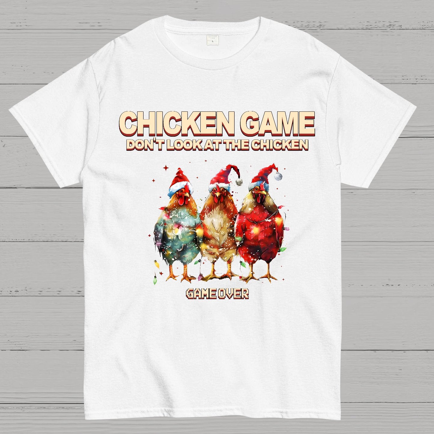 Chicken Game Christmas Geek T-Shirt