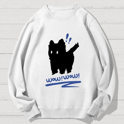 Black Cat Wow！Wow！Geek Cotton Sweatshirt