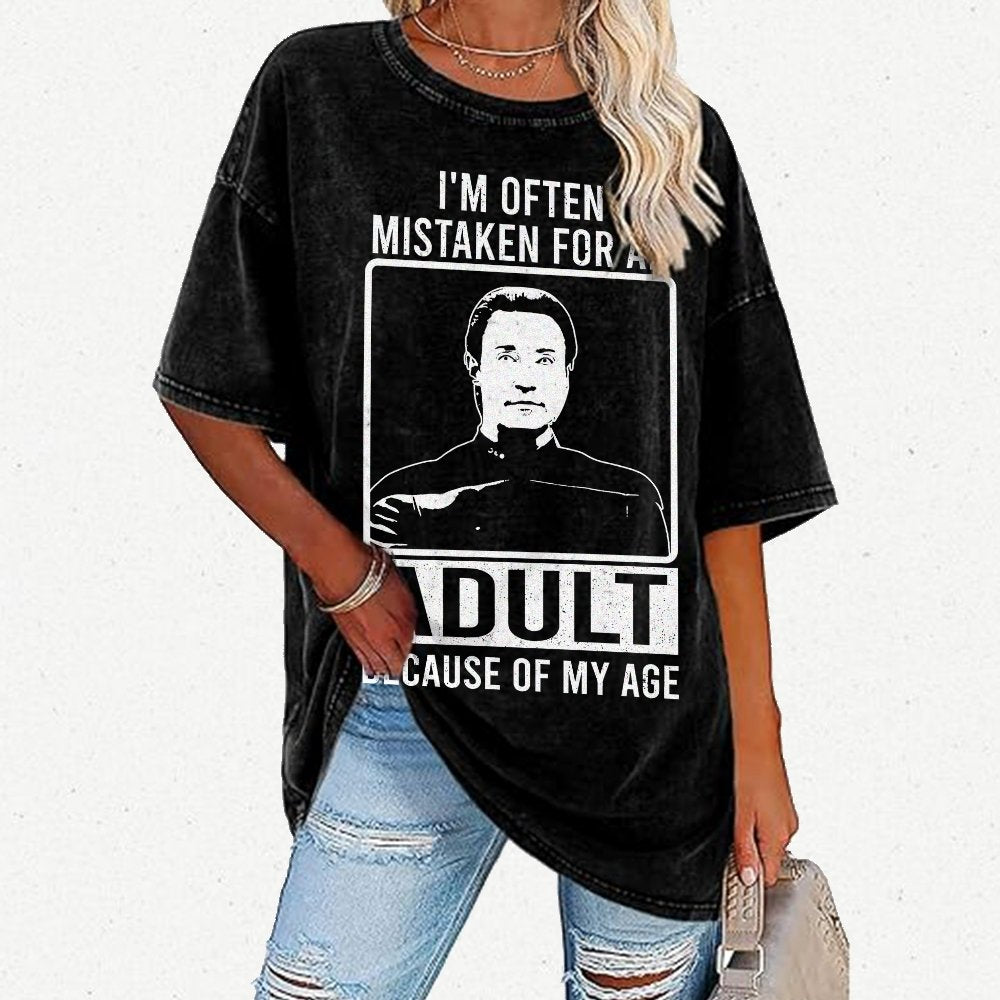 I'm Often Mistaken For An Adult Because Of My Age Vintage Distressed T-shirt