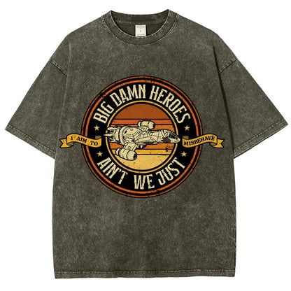 Big Damn Retro Heroes Vintage Distressed T-shirt