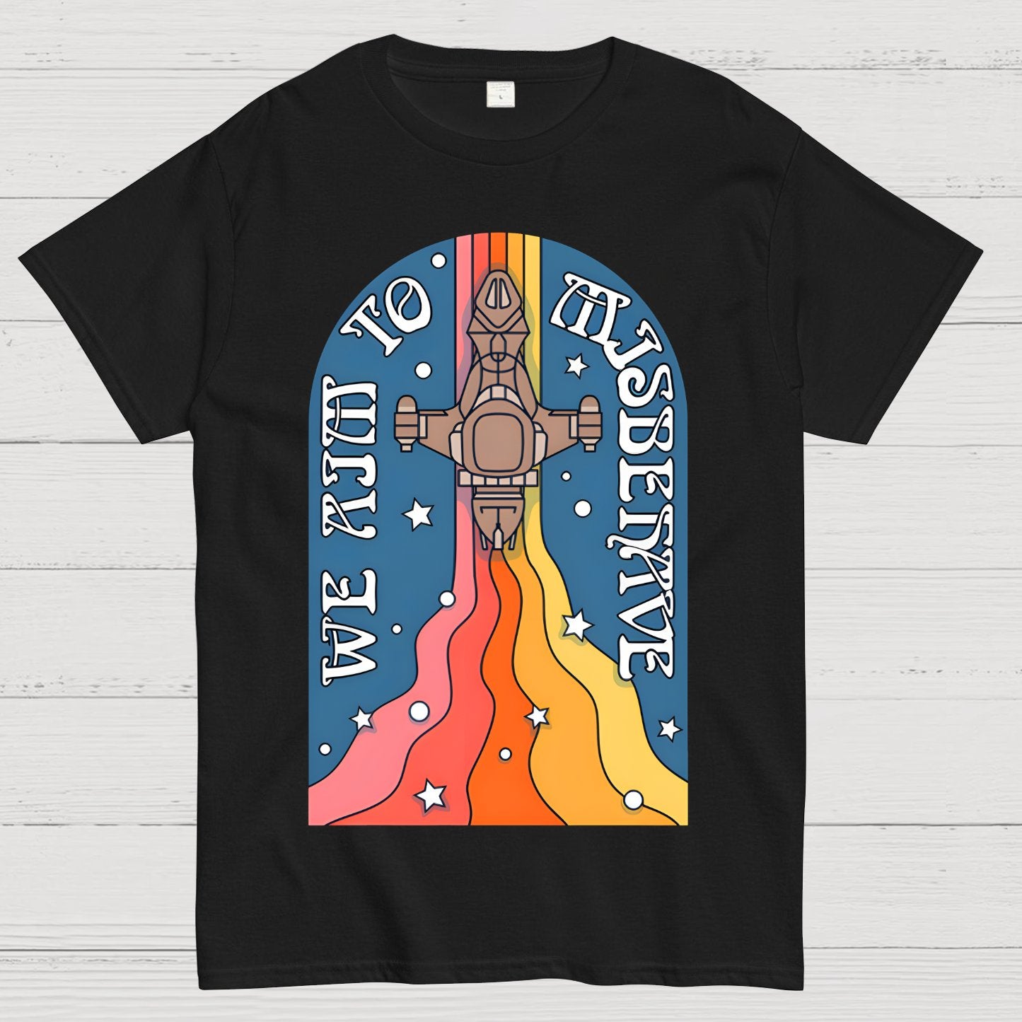 Psychedelic Aim to Misbehave Geek T-Shirt