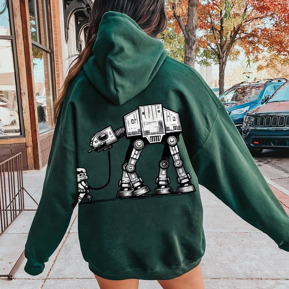 Galactic Robot Dog - Planetary Skirmishes Printed Back Unisex Cotton Hoodie