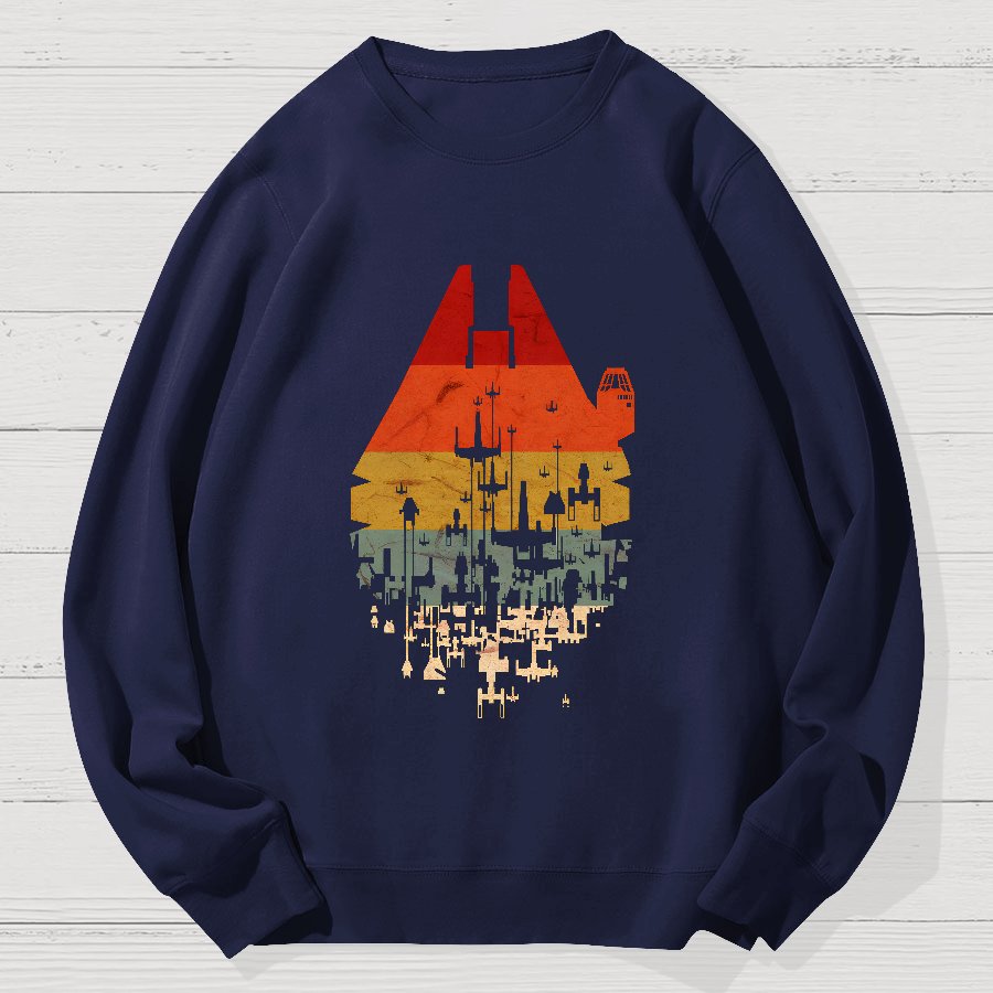 Retro Battleship Geek Cotton Sweatshirt
