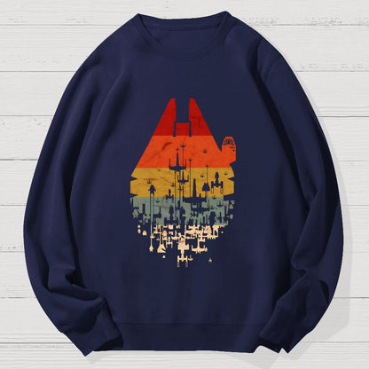 Retro Battleship Geek Cotton Sweatshirt