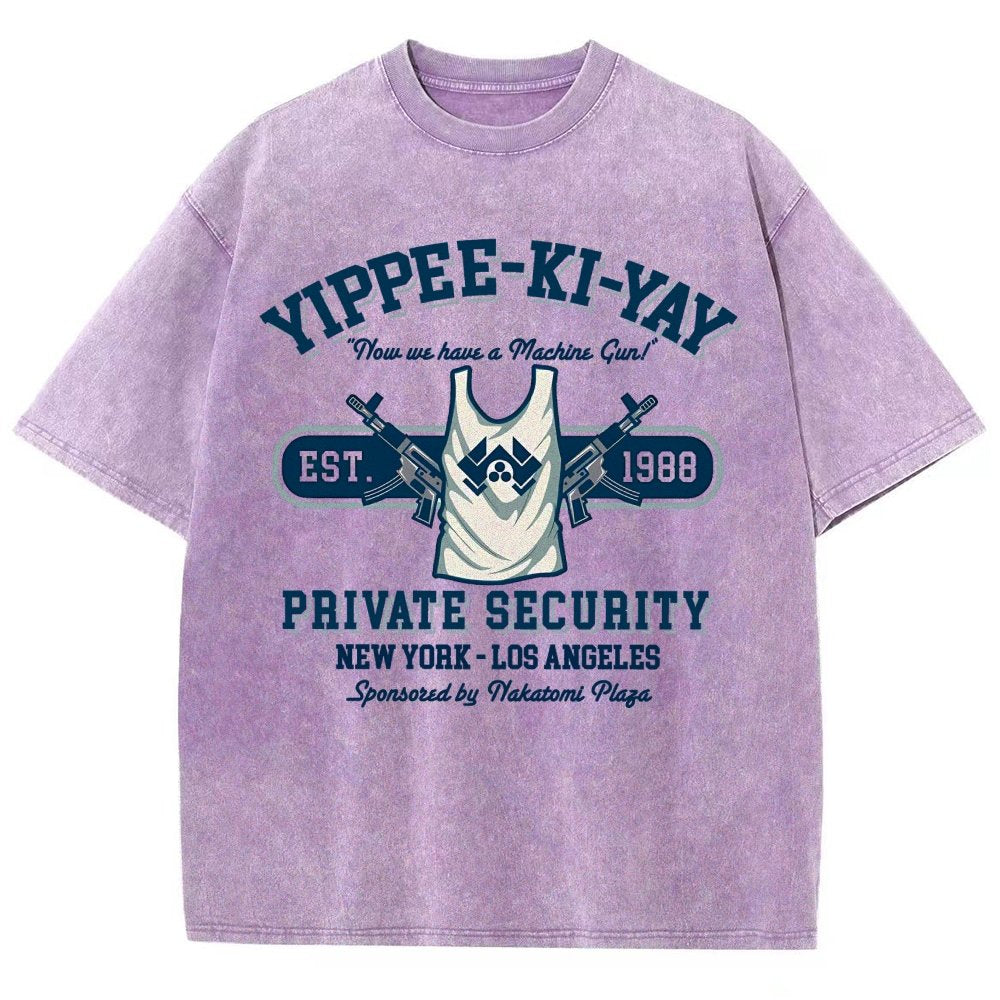 Yippee Ki Yay Security NY-LA Vintage Distressed T-shirt
