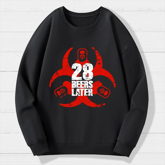 28 beers later Geek Cotton Sweatshirt