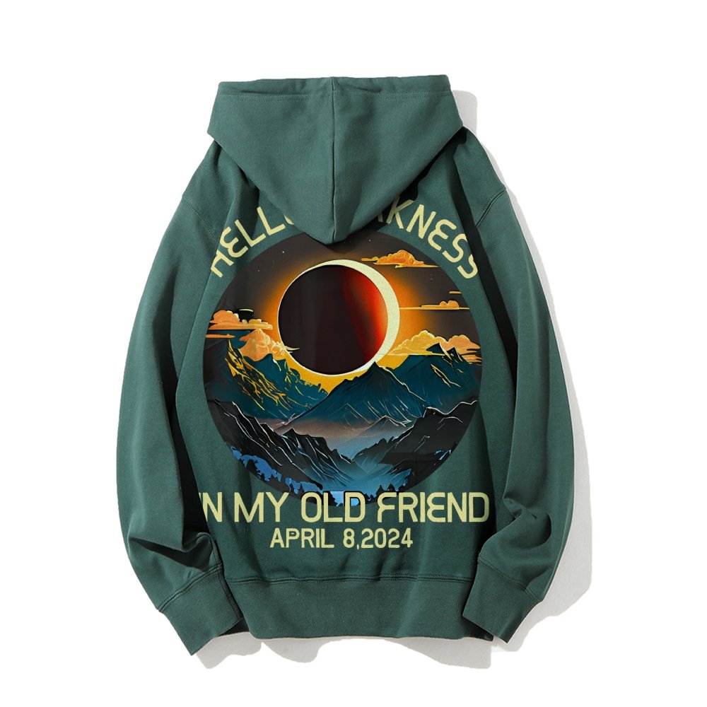 Hello Darkness My Old Friend Nerdy Graphic Geek Printed Back Cotton Hoodie