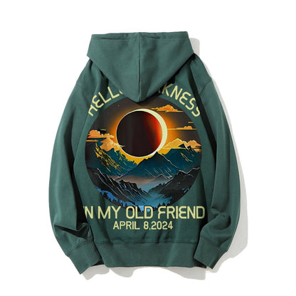 Hello Darkness My Old Friend Nerdy Graphic Geek Printed Back Cotton Hoodie