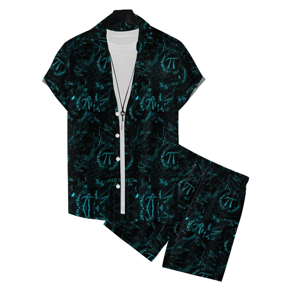 Interesting π Prints Hawaiian Shirt Set