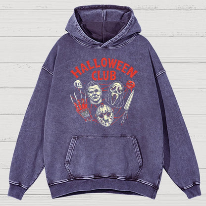 Halloween Club Vintage Distressed Hoodie